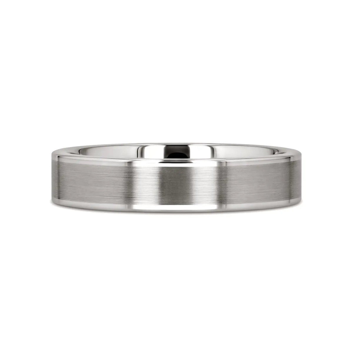 WAYNE Flat White Tungsten Wedding Band with Brushed Finished Center - 4mm - 8mm
