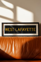 Framed West Lafayette Black and Gold Bus Scroll