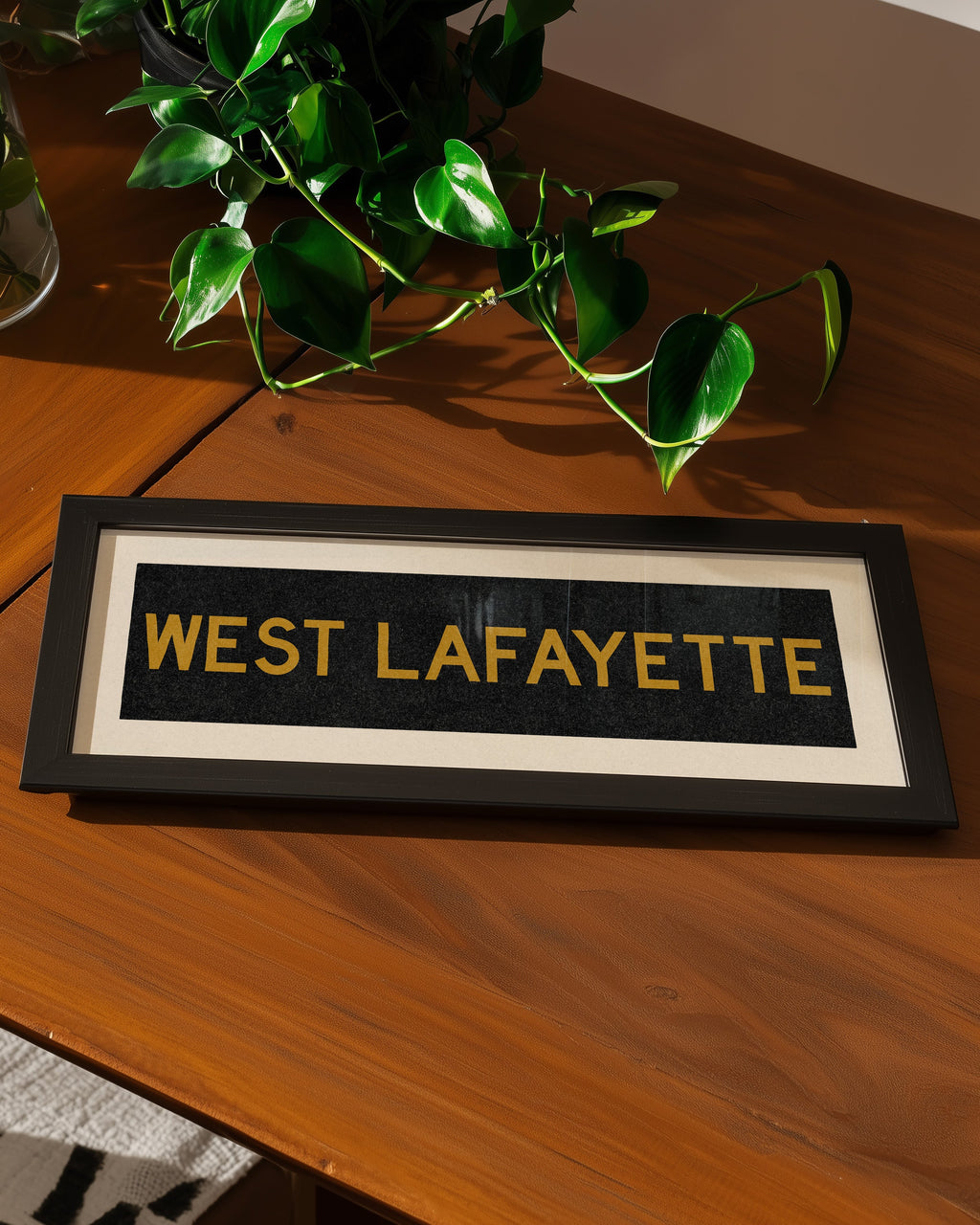 Framed West Lafayette Black and Gold Bus Scroll