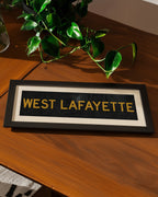 Framed West Lafayette Black and Gold Bus Scroll