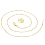 Cubic Zirconia 14K Gold Filled Hollow Heart Pendant Necklace Set