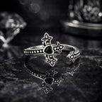 925 Sterling Silver Pavé Setting CZ Oxidized Silver Ring