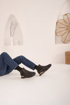 The Panther Black Leather Men Chelsea Boot