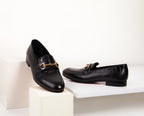 The Monaco Black Leather Men Shoe Bit Loafer