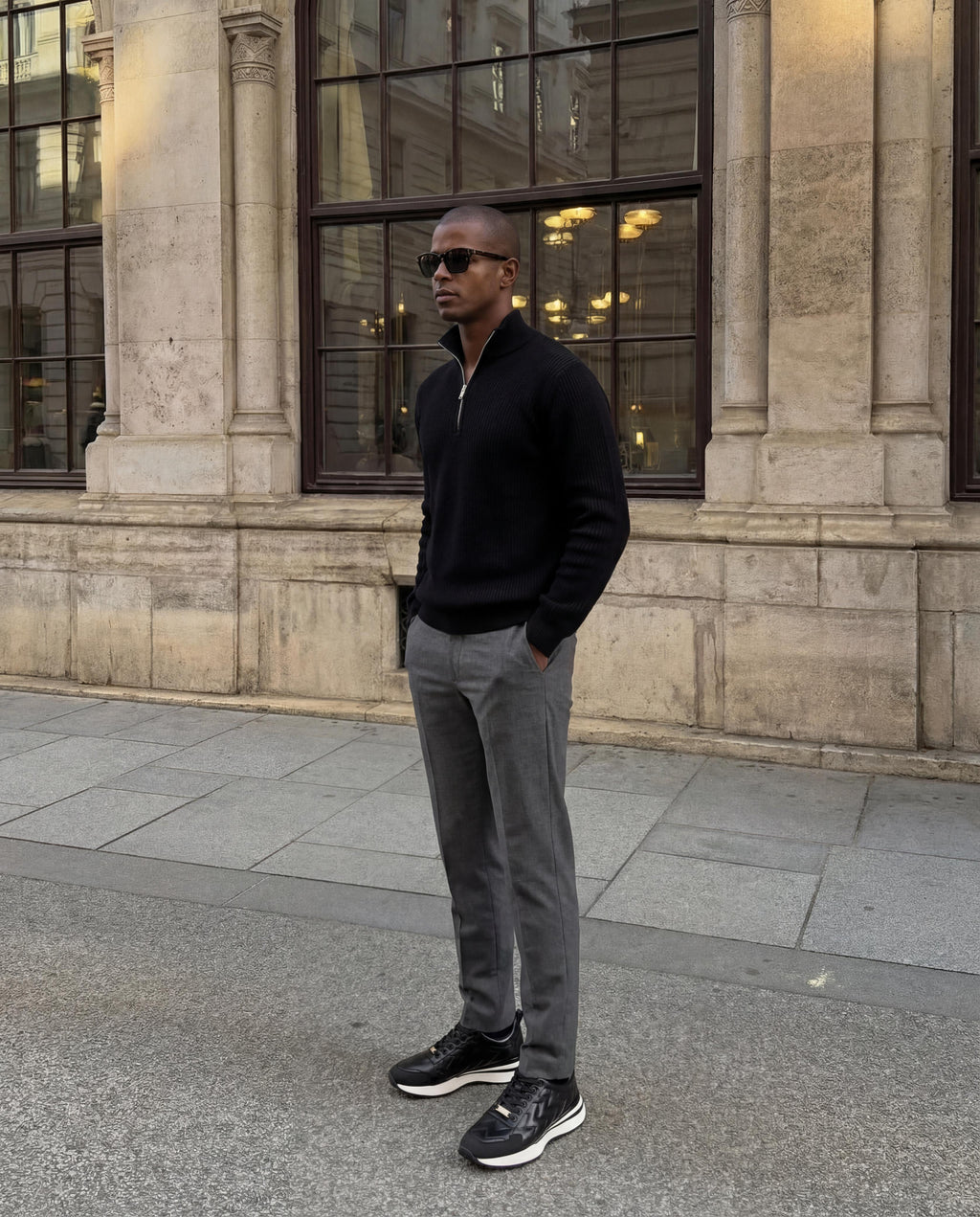 The Veneto Black Leather Men Sneaker