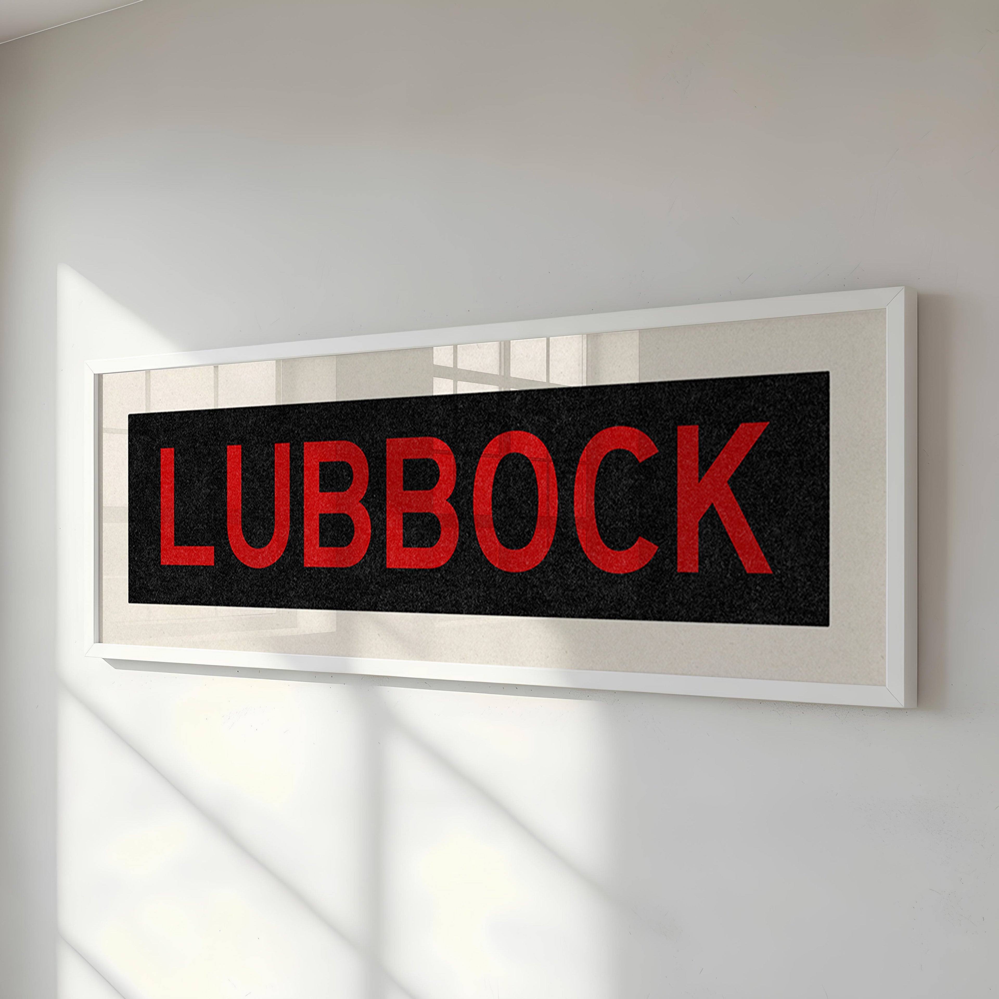 Framed Lubbock Red and Black Bus Scroll
