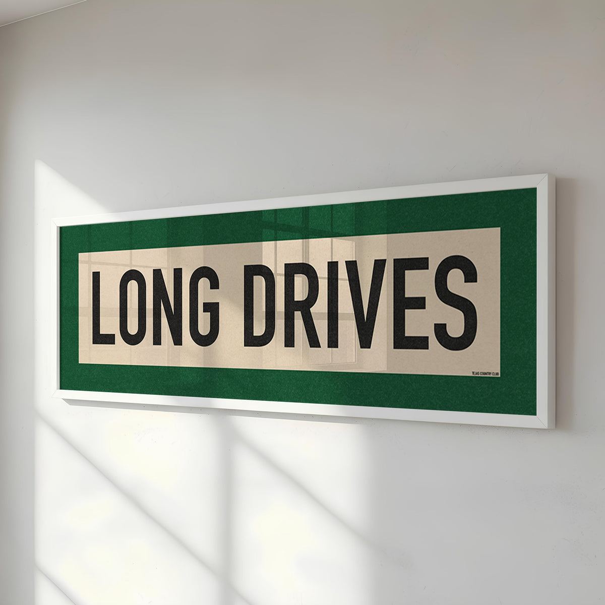 Framed Long Drives Golf Art Scroll Sign