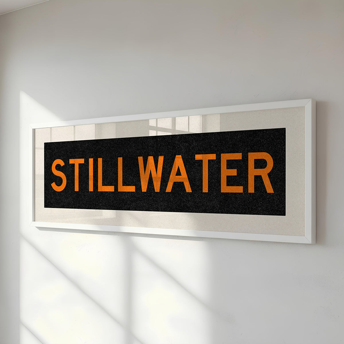 Framed Stillwater Orange Bus Scroll