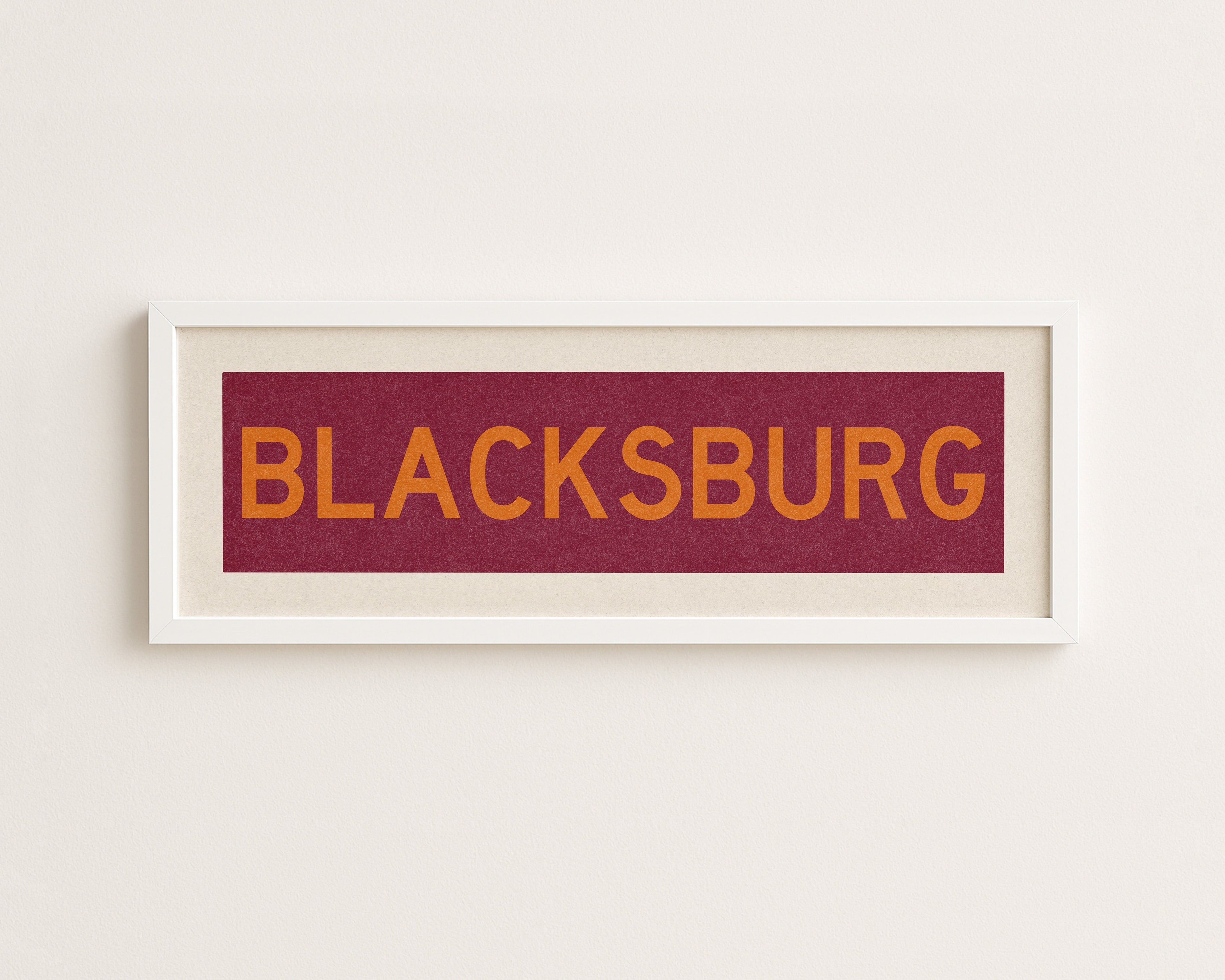 Framed Blacksburg Maroon Bus Scroll