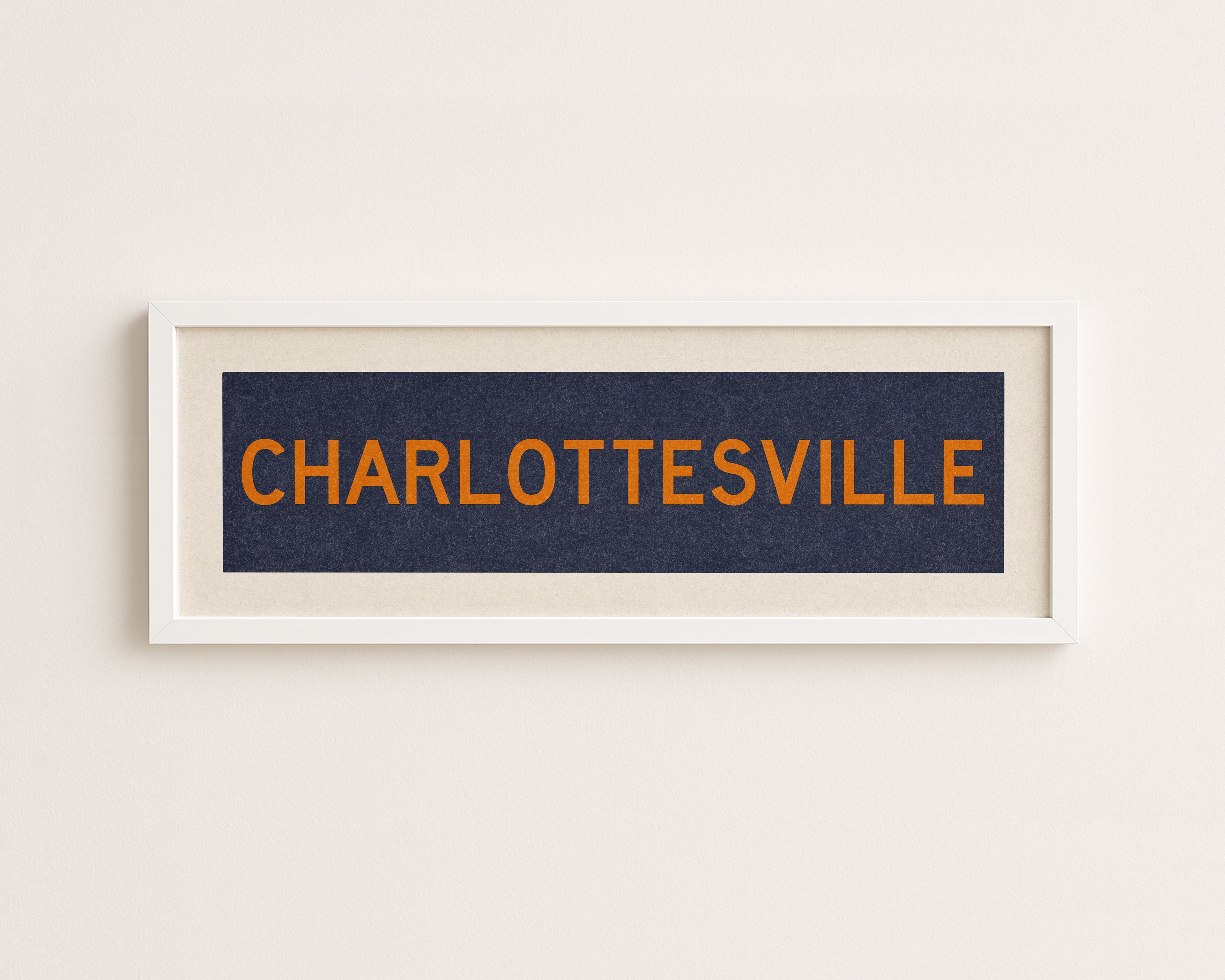 Framed Charlottesville Blue Bus Scroll