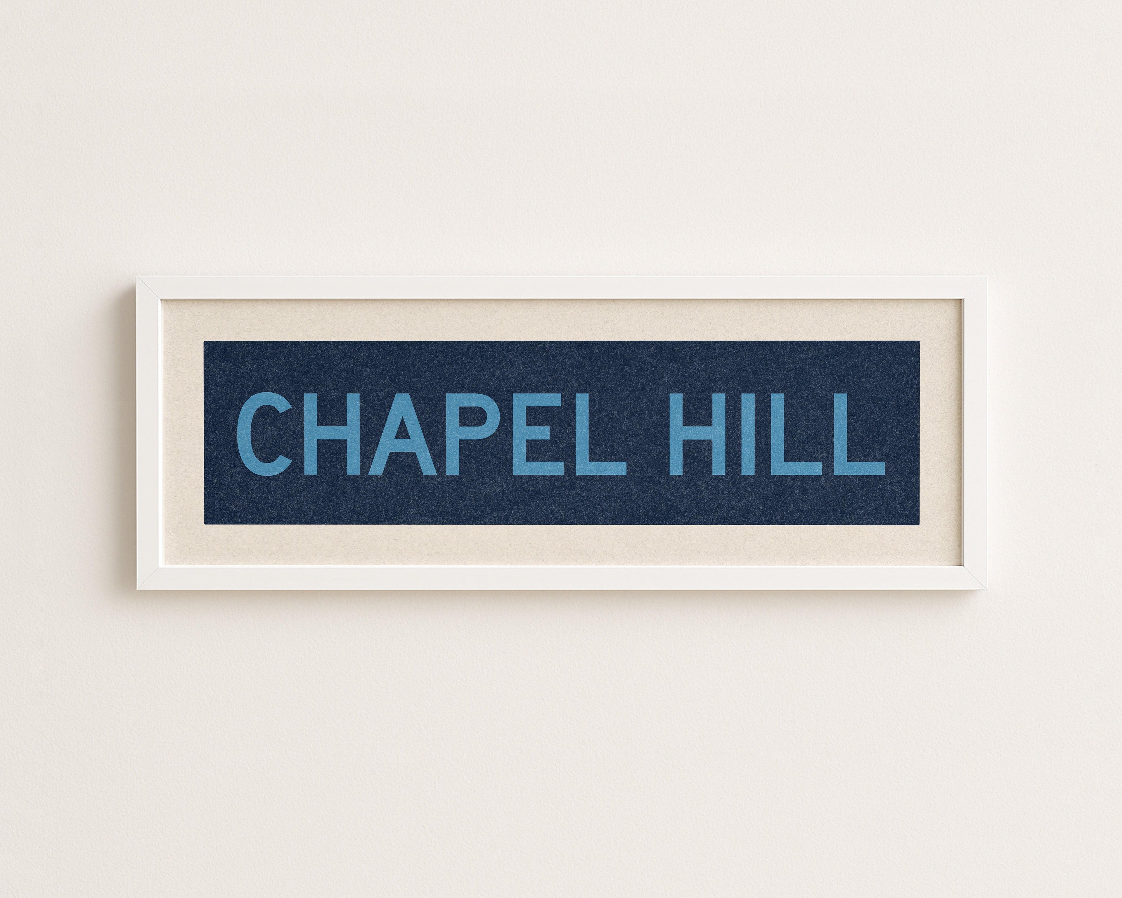 Framed Chapel Hill Blue Bus Scroll