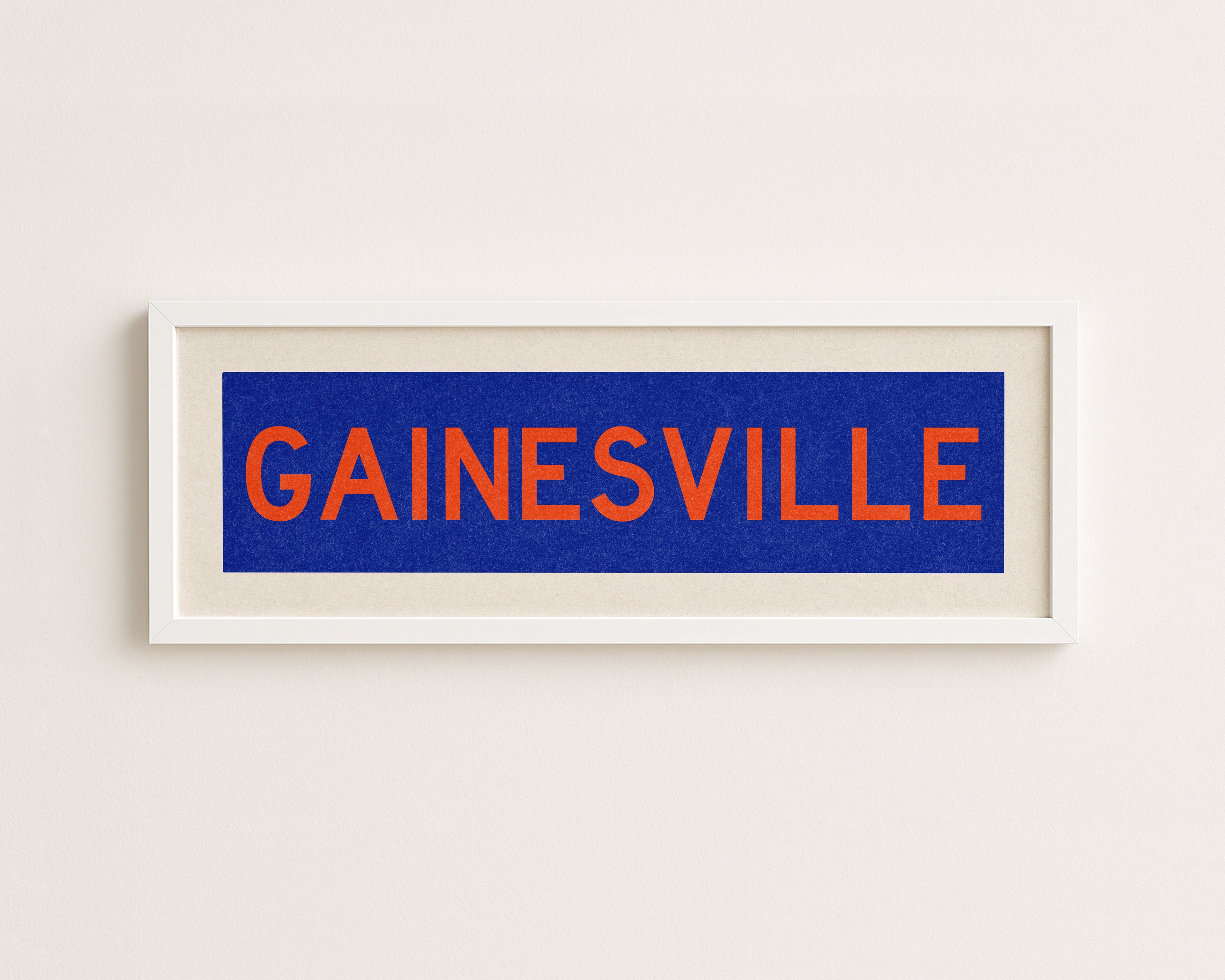 Framed Gainesville Blue Bus Scroll