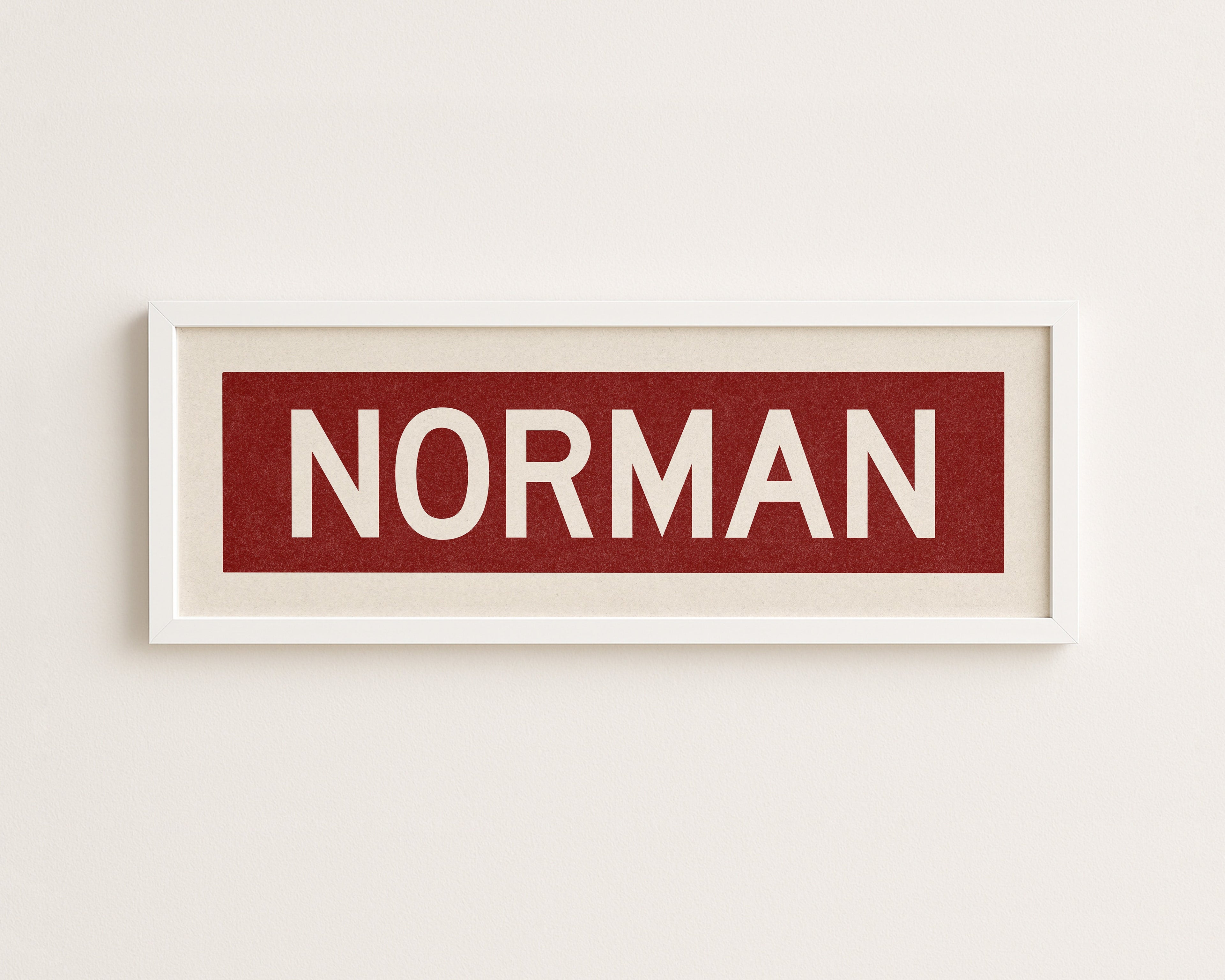 Framed Norman Crimson Bus Scroll