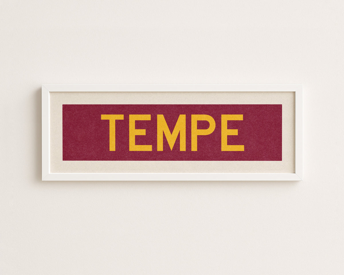 Framed Tempe Maroon Bus Scroll