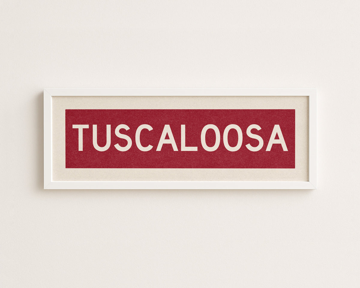 Framed Tuscaloosa Crimson Bus Scroll