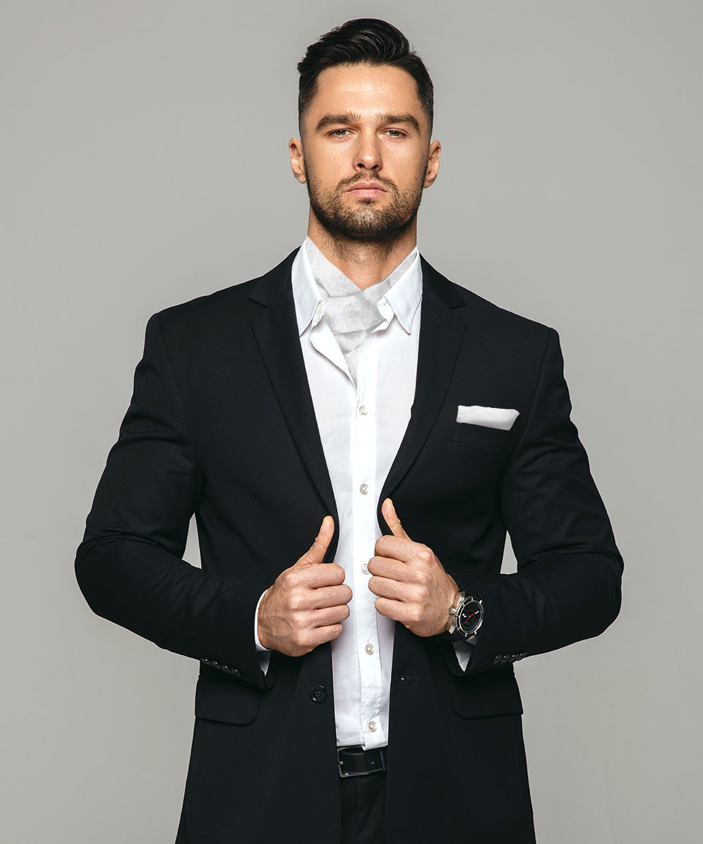 Vittorio Farina Men's Woven Paisley Ascot & Pocket Square