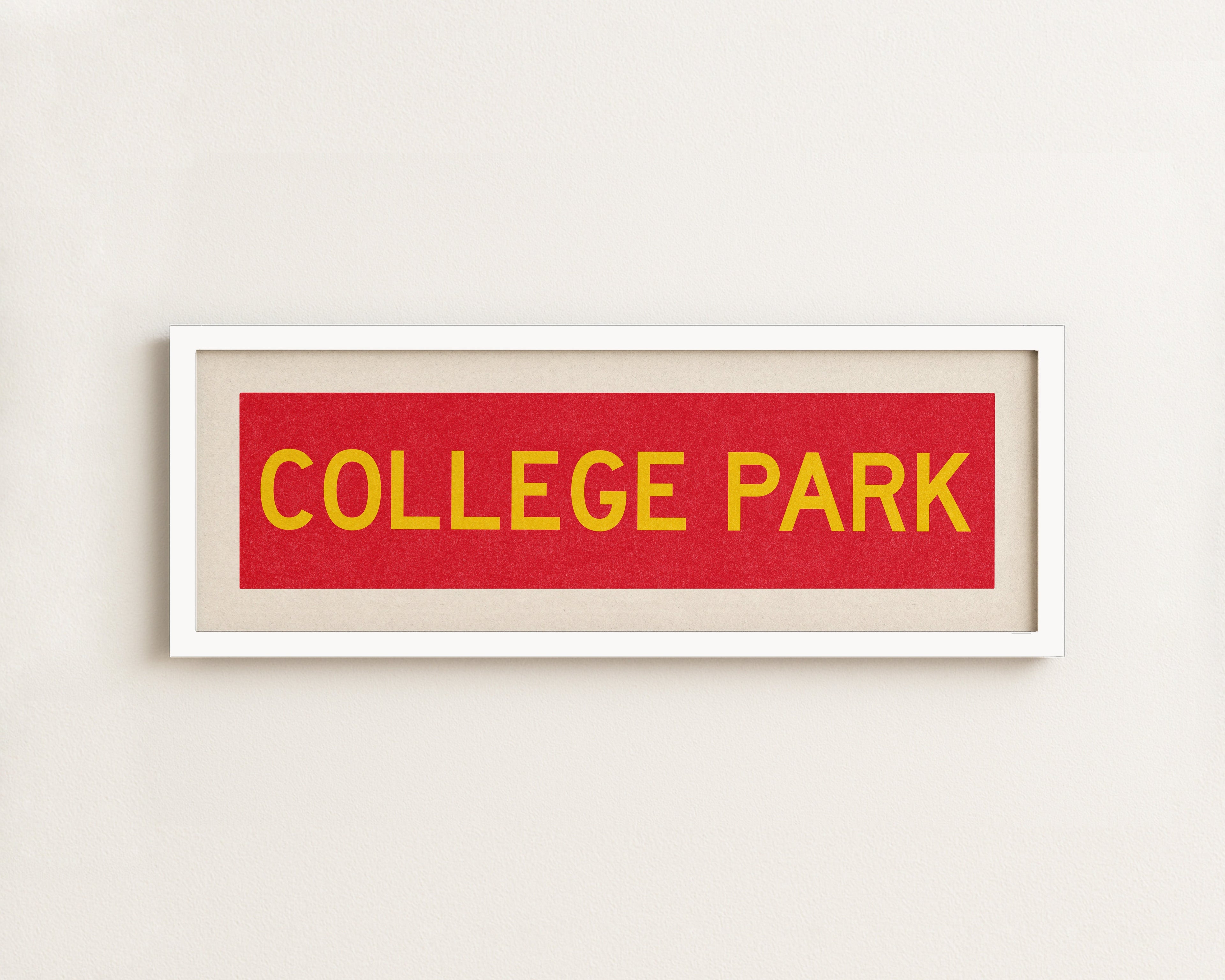 Framed College Park Red and Gold Bus Scroll