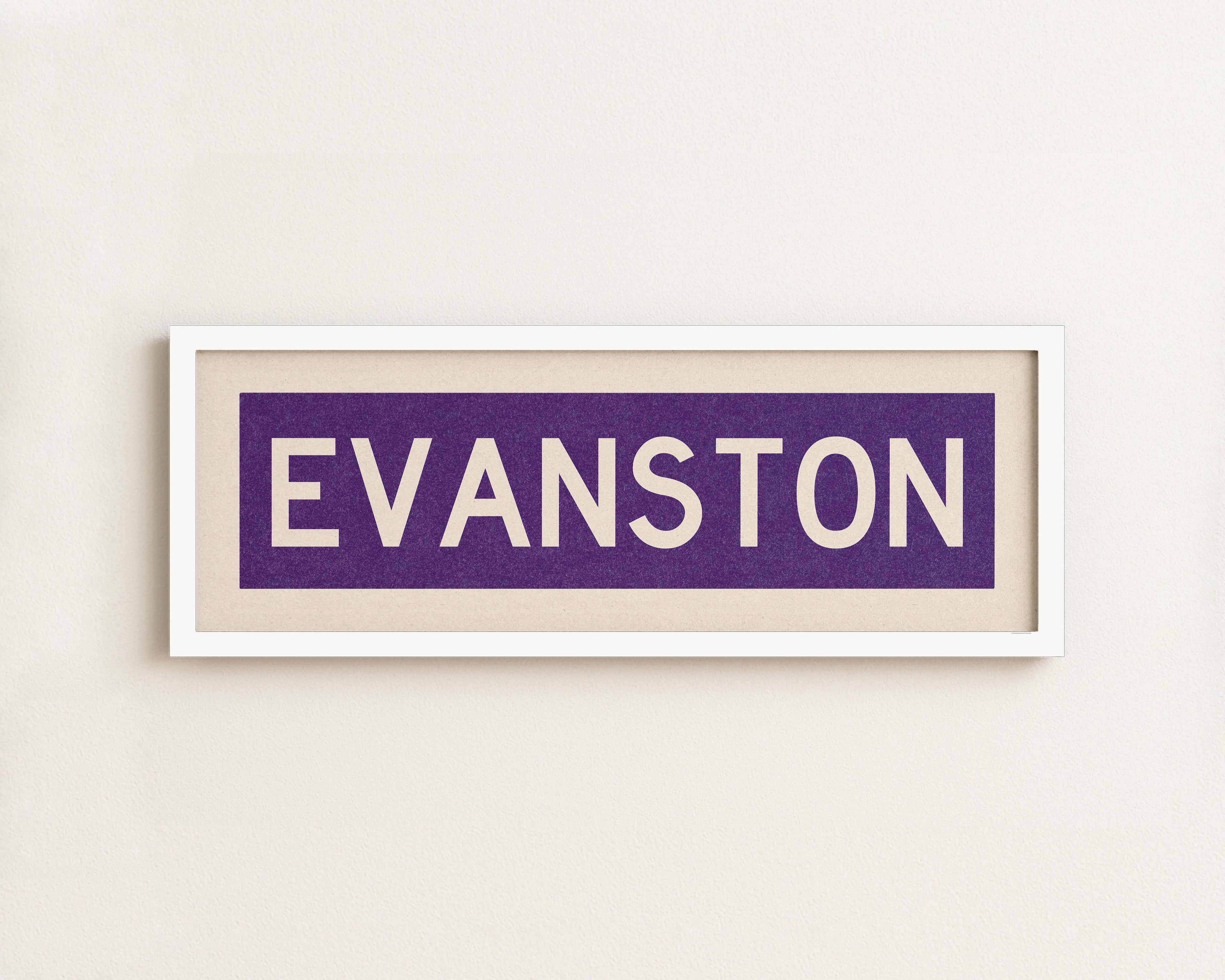Framed Evanston Purple Bus Scroll