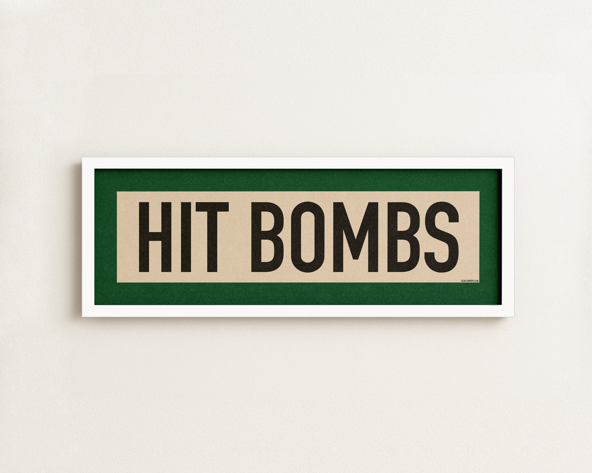 Framed Hit Bombs Golf Art Scroll Sign