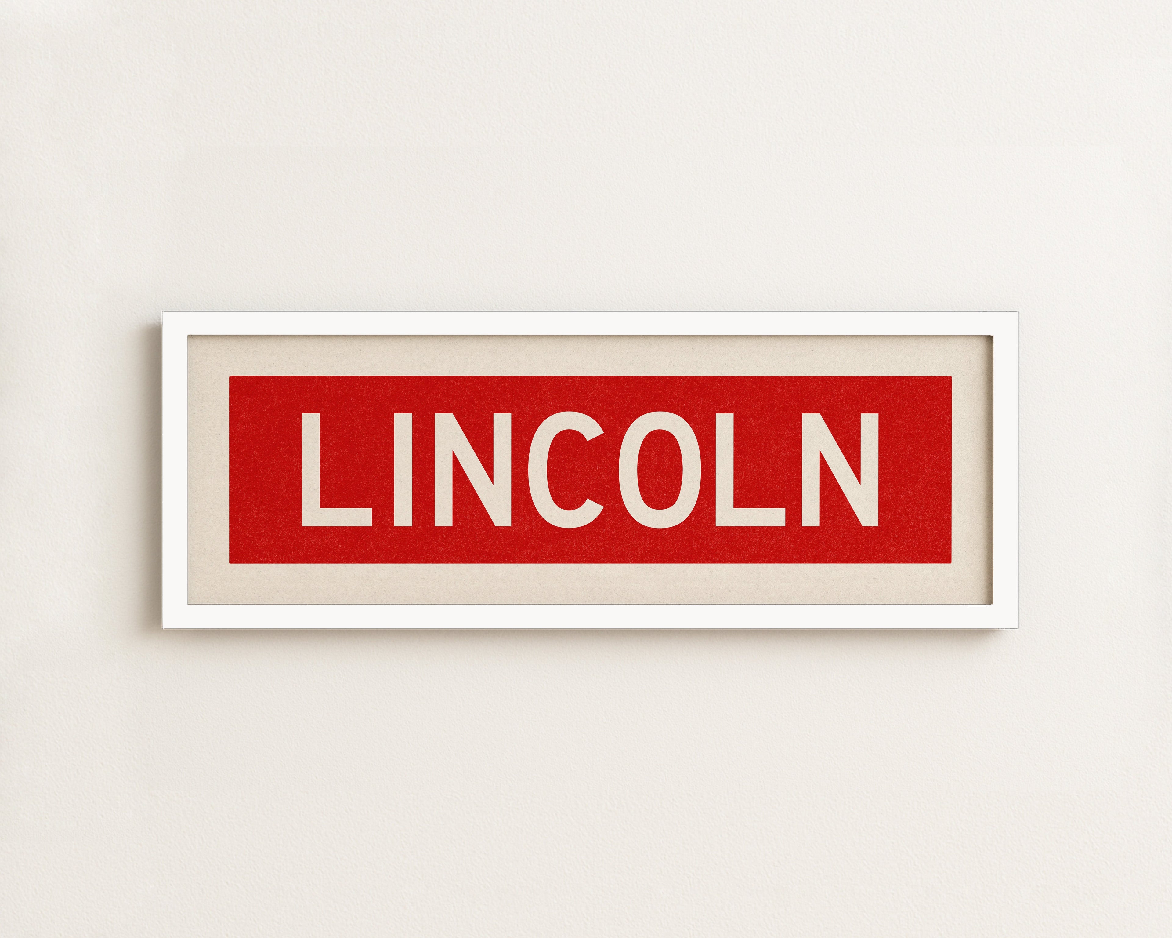 Framed Lincoln Bus Scroll