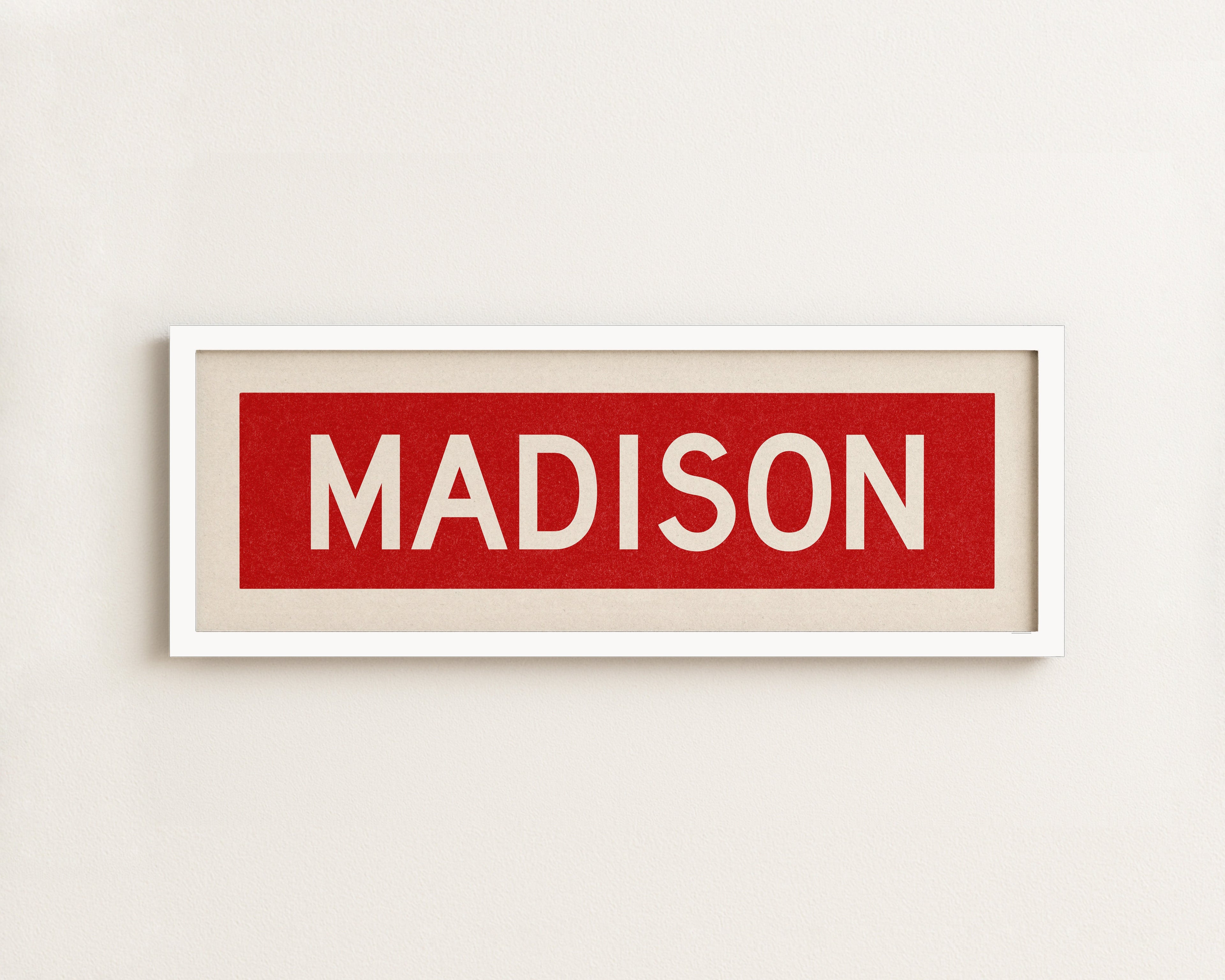 Framed Madison Red Bus Scroll