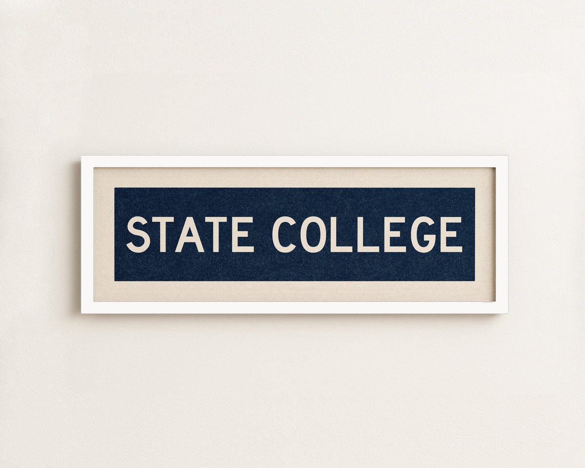 Framed State College Navy Bus Scroll