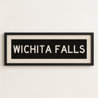 Framed Wichita Falls Bus Scroll Sign