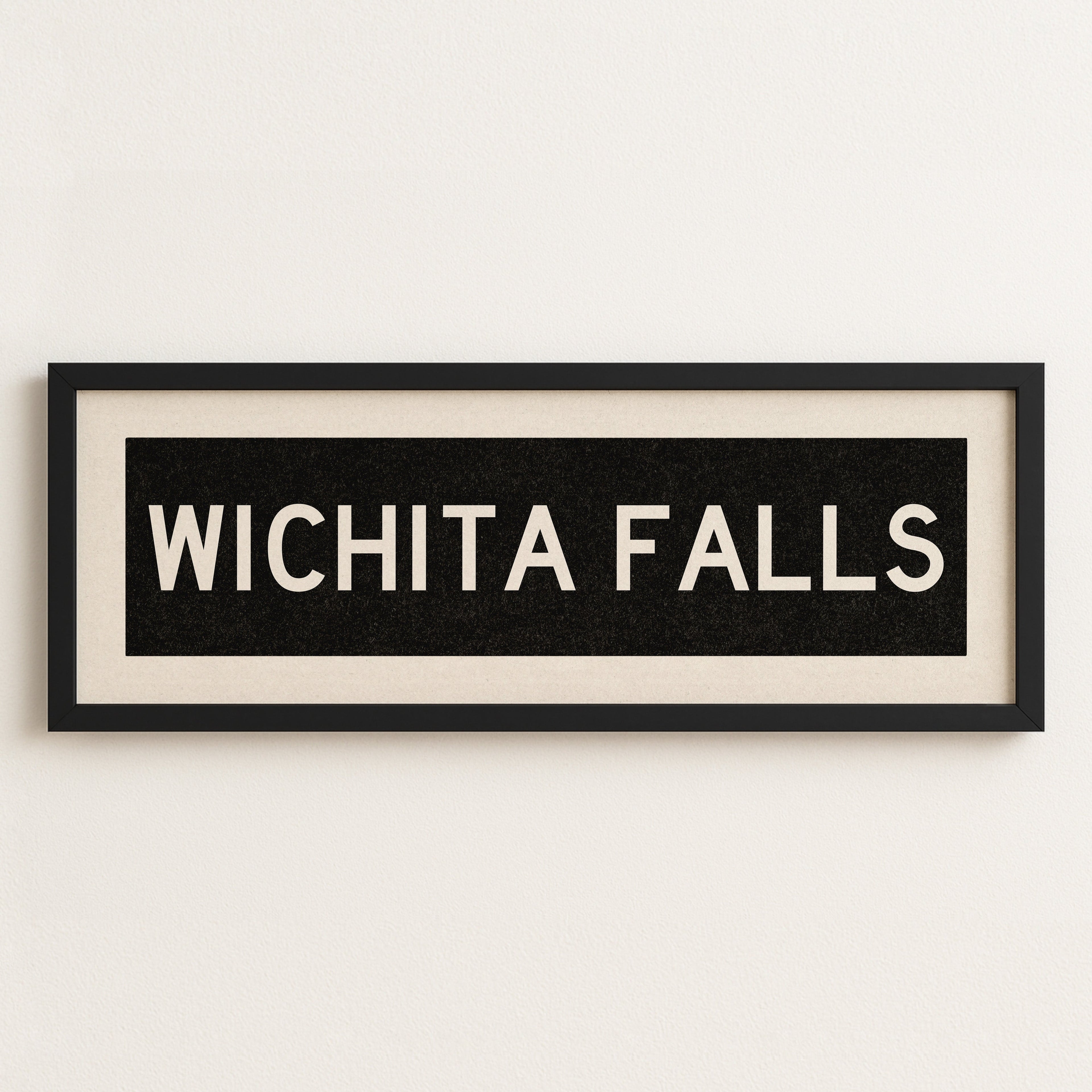Framed Wichita Falls Bus Scroll Sign
