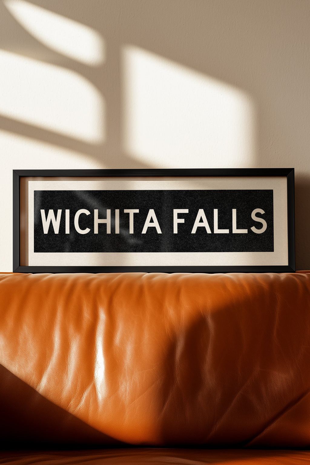 Framed Wichita Falls Bus Scroll Sign