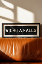 Framed Wichita Falls Bus Scroll Sign