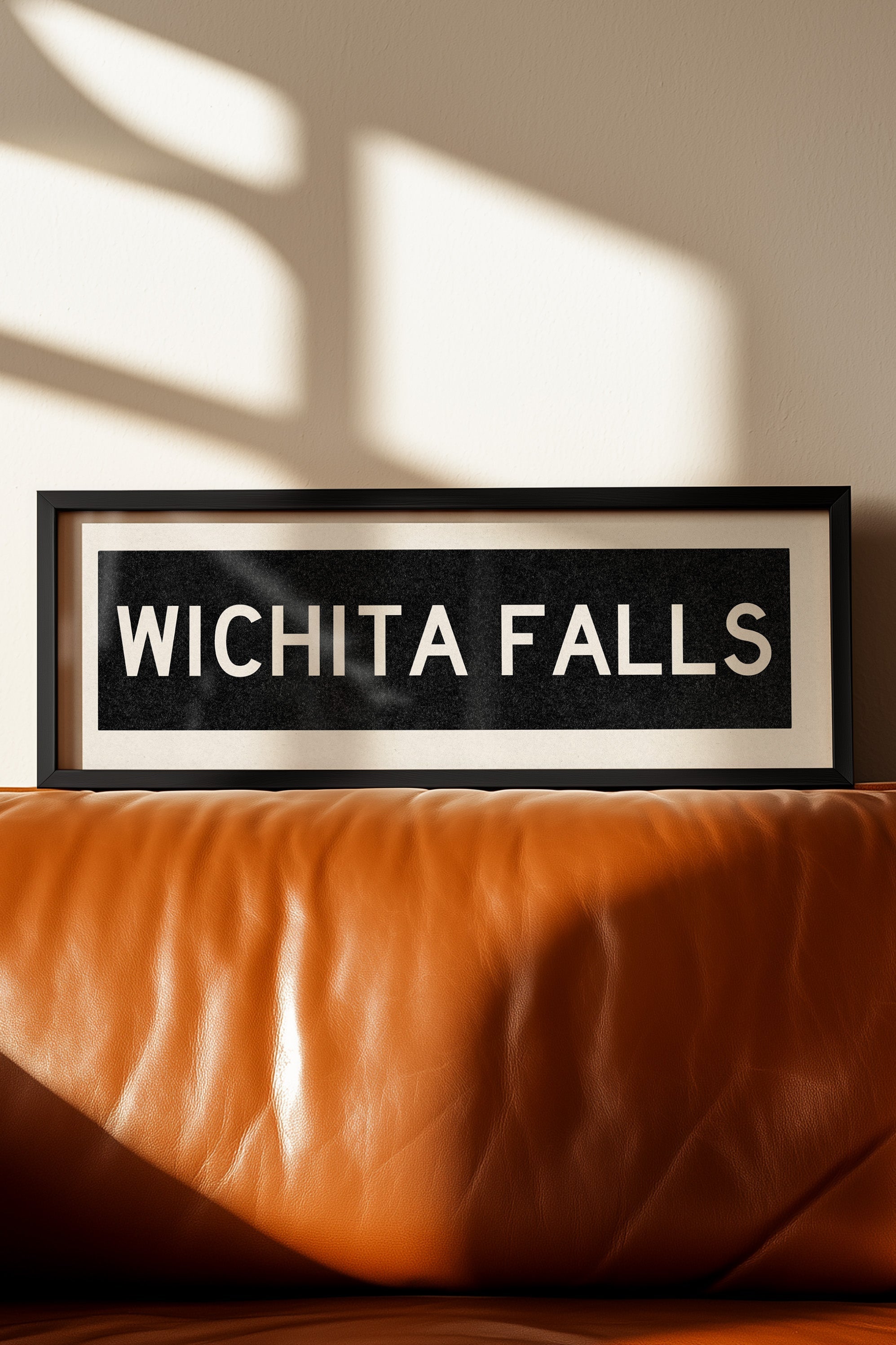 Framed Wichita Falls Bus Scroll Sign