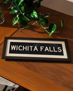 Framed Wichita Falls Bus Scroll Sign