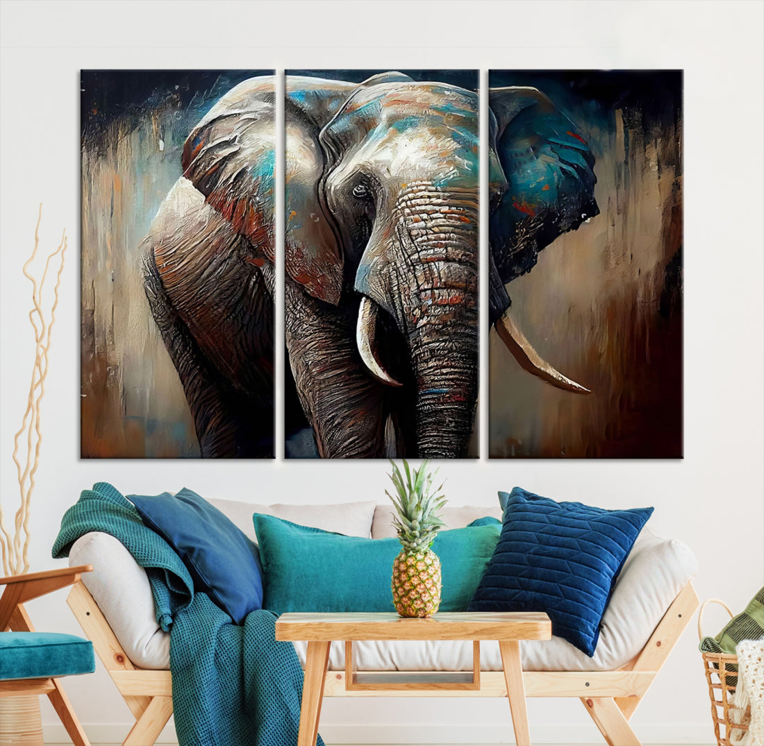 Wild Elephant Wall Art Canvas Print