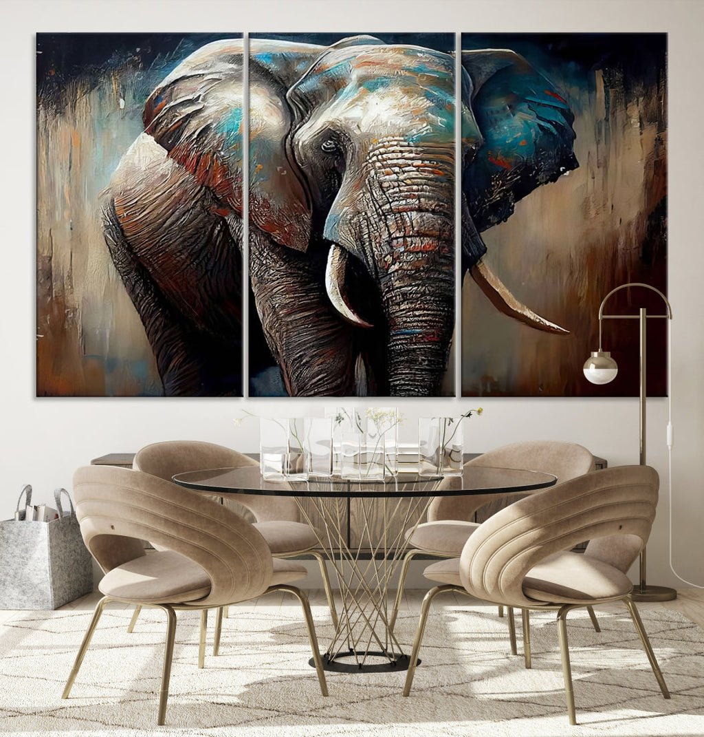 Wild Elephant Wall Art Canvas Print
