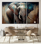 Wild Elephant Wall Art Canvas Print