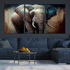 Wild Elephant Wall Art Canvas Print