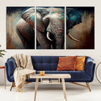 Wild Elephant Wall Art Canvas Print