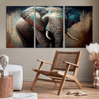 Wild Elephant Wall Art Canvas Print
