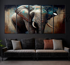 Wild Elephant Wall Art Canvas Print