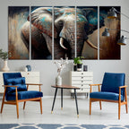 Wild Elephant Wall Art Canvas Print