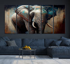 Wild Elephant Wall Art Canvas Print