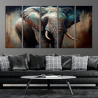 Wild Elephant Wall Art Canvas Print