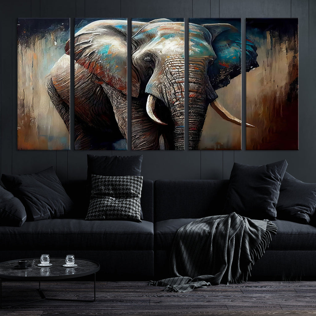 Wild Elephant Wall Art Canvas Print