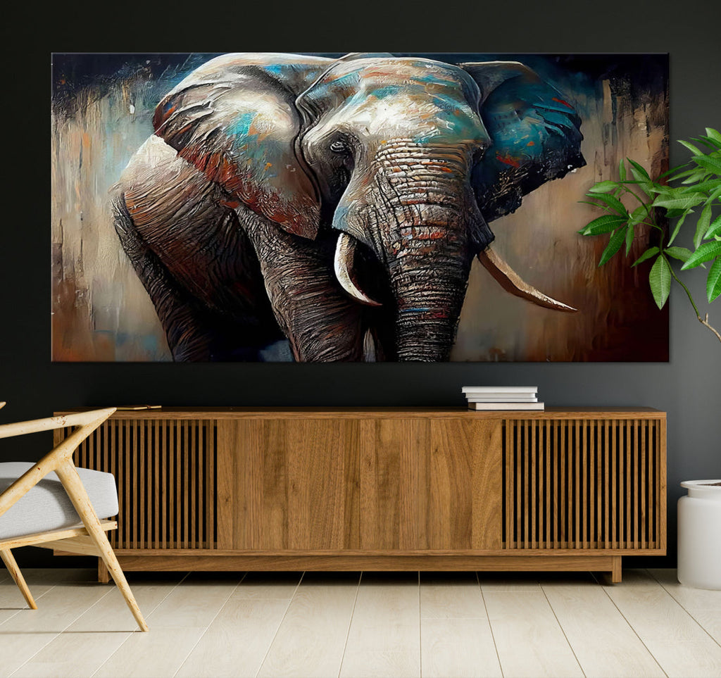 Wild Elephant Wall Art Canvas Print