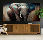 Wild Elephant Wall Art Canvas Print