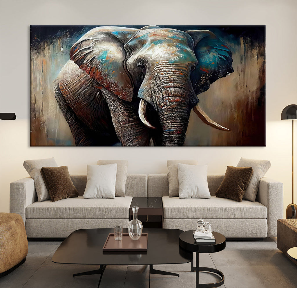 Wild Elephant Wall Art Canvas Print