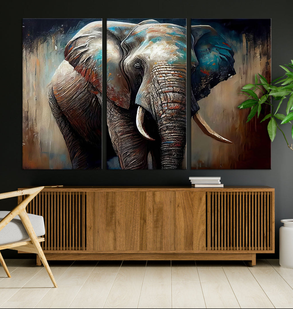 Wild Elephant Wall Art Canvas Print