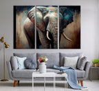 Wild Elephant Wall Art Canvas Print