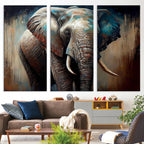 Wild Elephant Wall Art Canvas Print