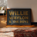 Willie, Waylon, & The Boys Typography Art Print